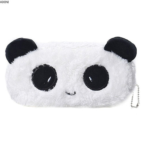 1Pc Kawaii Cartoon Panda Pencil Case Soft Plush Pencil Pen Bag Cosmetic Makeup Pouch Bag Coin Holder Wallet Gift School Supplies